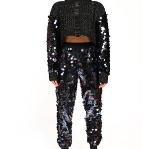 2 piece sweater sequin set